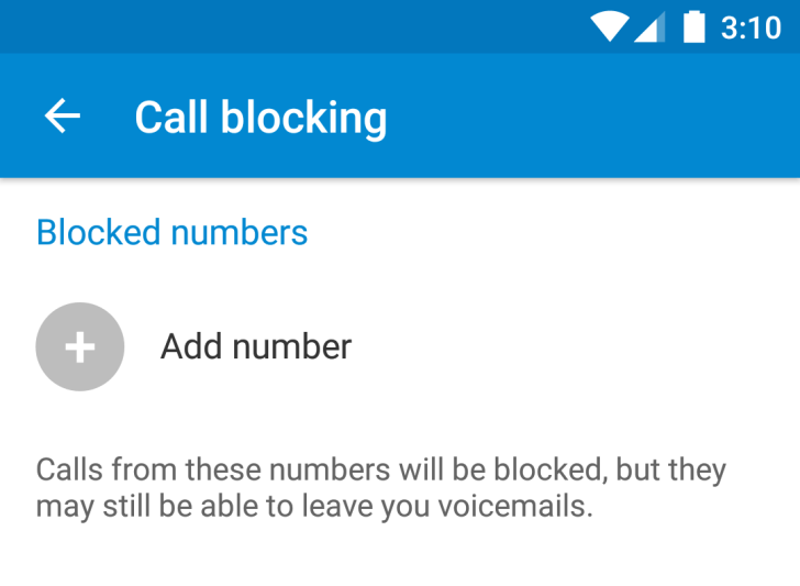 Android N Number block