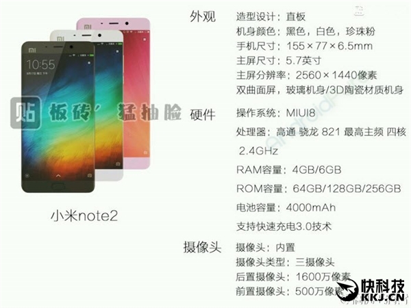 Xiaomi Mi Note 2 specs