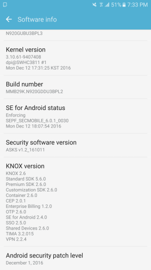 Samsung Galaxy Note5 Update