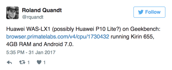 Huawei P10 Lite Twitter