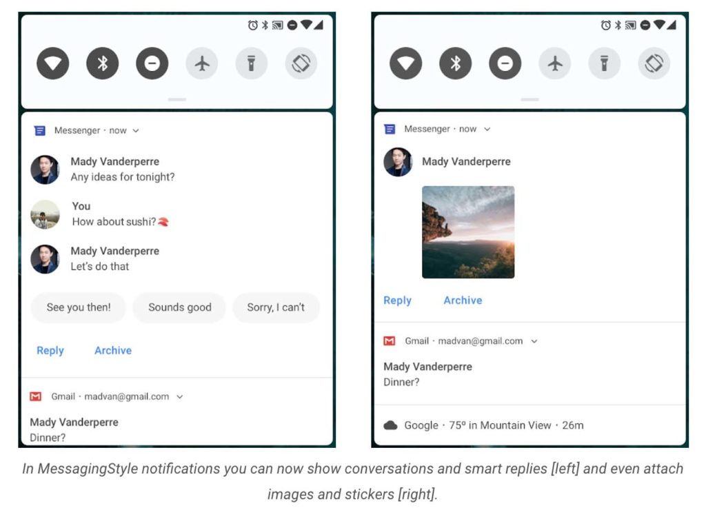 Android P Messaging Style