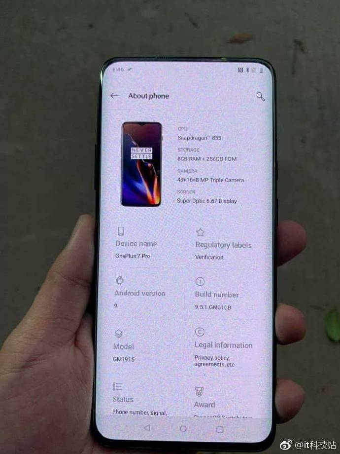 OnePlus 7 real life image leak